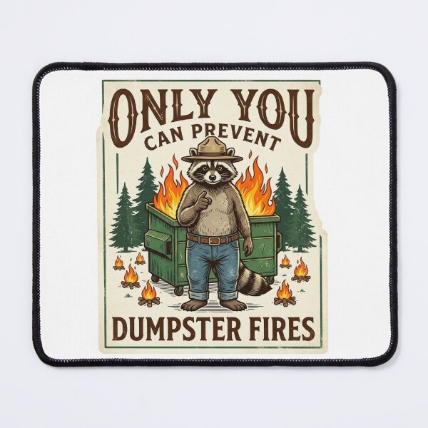 Item preview, Only You Can Prevent Dumpster Fires Funny Raccoon Park Ranger Sarcastic Parody designed and sold by raedattia.