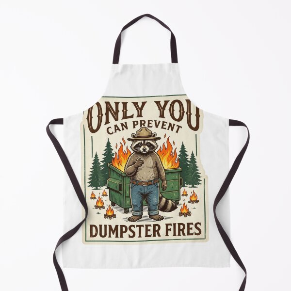 Item preview, Only You Can Prevent Dumpster Fires Funny Raccoon Park Ranger Sarcastic Parody designed and sold by raedattia.