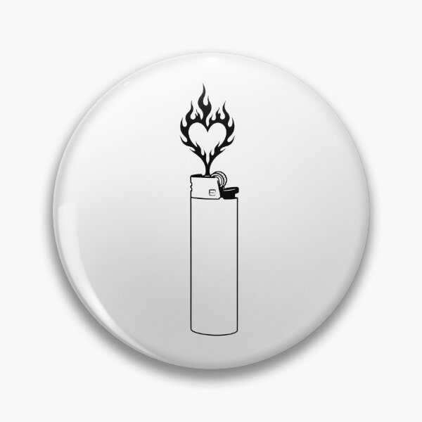 Item preview, Gothic Flame Heart Lighter Tattoo Y2k designed and sold by curethecat.