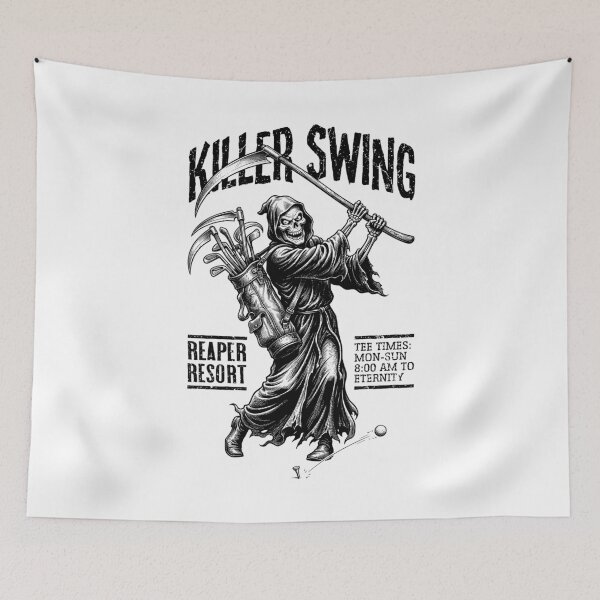 Item preview, Golf Halloween Grim Reaper Skeleton Golfer Killer Swing designed and sold by GrandeDuc.
