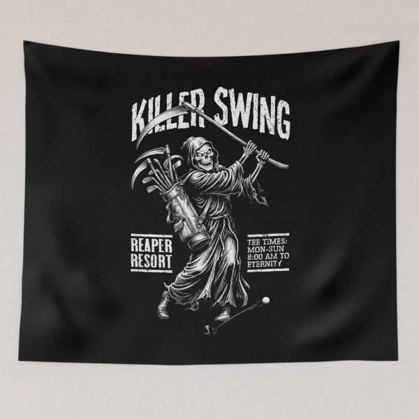 Item preview, Golf Halloween Grim Reaper Skeleton Golfer Killer Swing designed and sold by GrandeDuc.