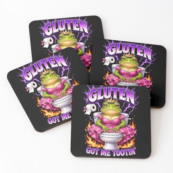 Item preview, Gluten Got Me Tootin Funny Sarcastic Gluten Frog Meme Celiac designed and sold by CF_VintageDesign.