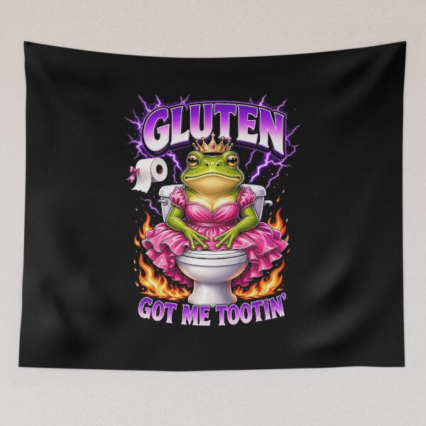 Item preview, Gluten Got Me Tootin Funny Sarcastic Gluten Frog Meme Celiac designed and sold by CF_VintageDesign.