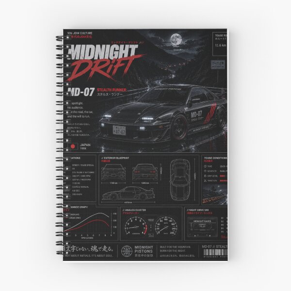 Item preview, MD-07 Stealth Runner | JDM Touge Night Drift Car Wall Art designed and sold by MidnightPistons.