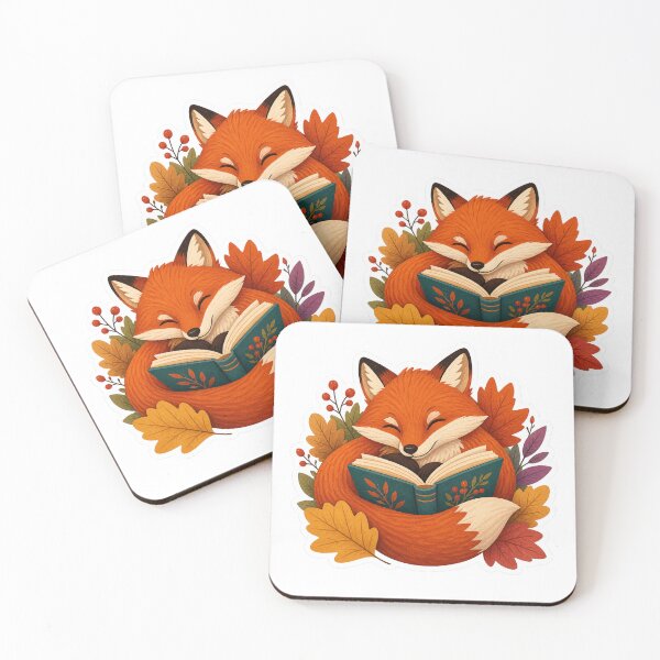 Item preview, Cozy Autumn Reading Fox designed and sold by LuckyStore4.