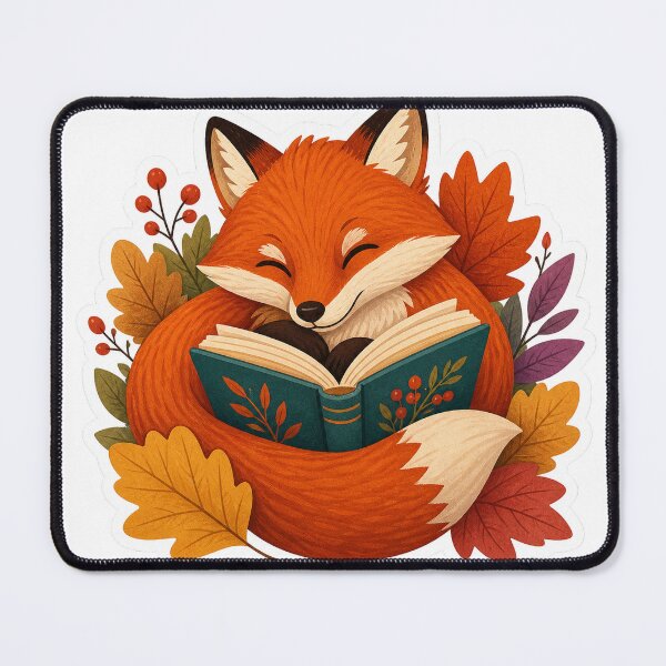 Item preview, Cozy Autumn Reading Fox designed and sold by LuckyStore4.
