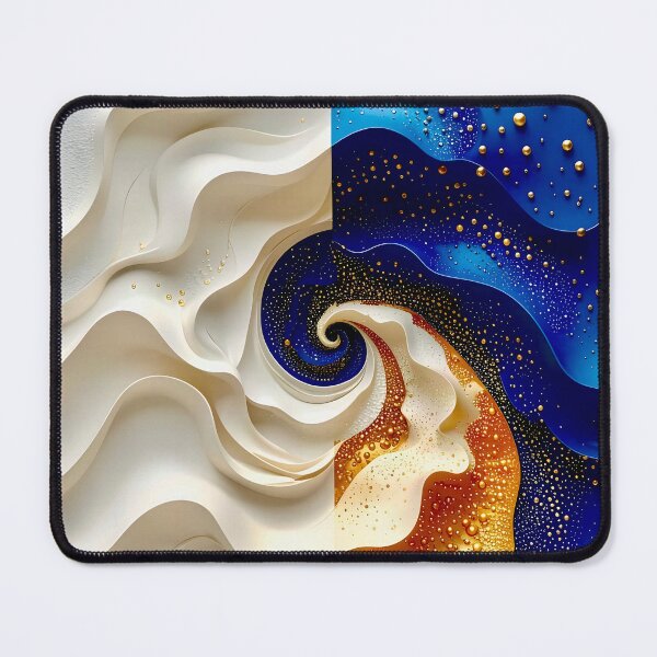 Item preview, Abstract Waves in White and Blue designed and sold by Vicky Brago-Mitchell®.