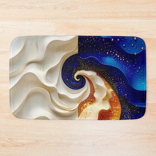 Item preview, Abstract Waves in White and Blue designed and sold by Vicky Brago-Mitchell®.