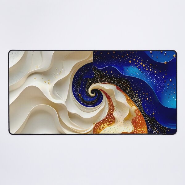 Item preview, Abstract Waves in White and Blue designed and sold by Vicky Brago-Mitchell®.