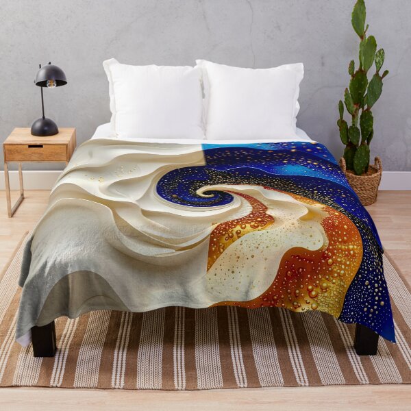 Item preview, Abstract Waves in White and Blue designed and sold by Vicky Brago-Mitchell®.