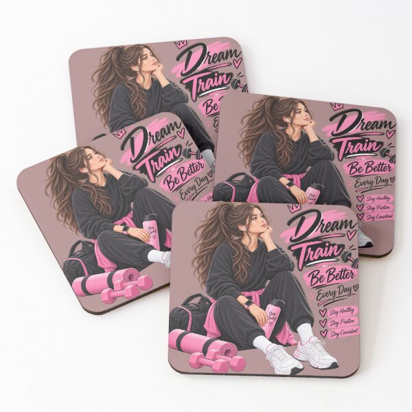 Item preview, Dream Train Be Better – Fitness Motivation Girl designed and sold by JANAWIYSTUDIO.