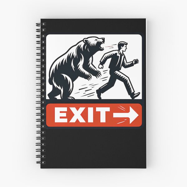 Item preview, Roaring Bear Chasing Running Man Vector Warning Sign designed and sold by LABIBK.