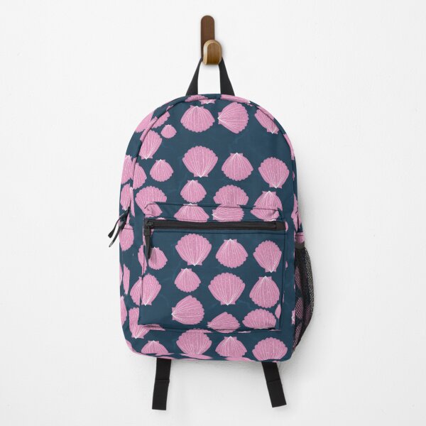 Item preview, Pretty Pink Scallop Shells On Rich Teal Blue. designed and sold by SalsySafrano.
