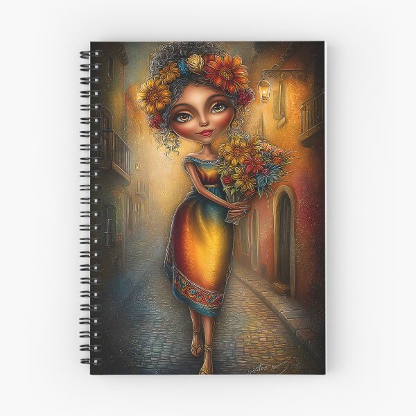 Item preview, Colorful Flower Girl in Enchanted Alleyway Scene designed and sold by Artessie.