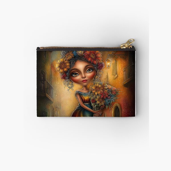 Item preview, Colorful Flower Girl in Enchanted Alleyway Scene designed and sold by Artessie.