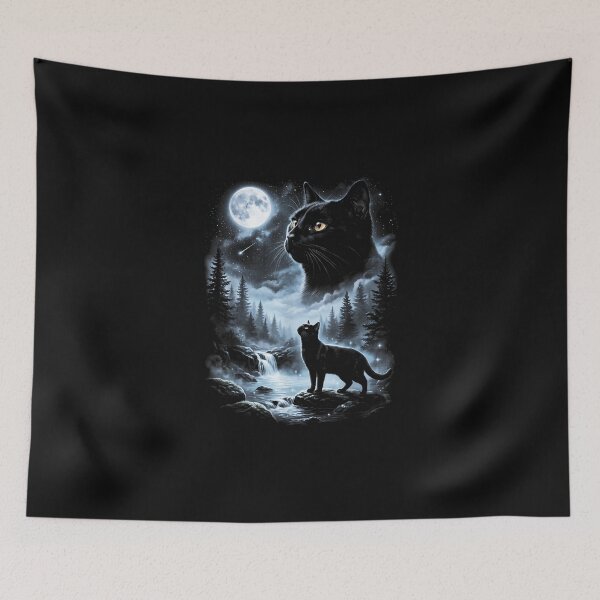 Item preview, Black Cat Howling at Moon 90's Retro designed and sold by thesameperson45.