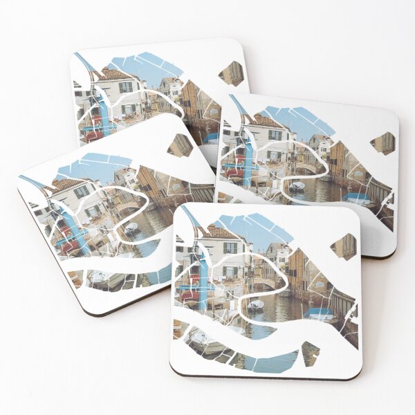 Item preview, Venice Map Canal Small Bridge Boats Architecture Silhouette designed and sold by Maroan93.