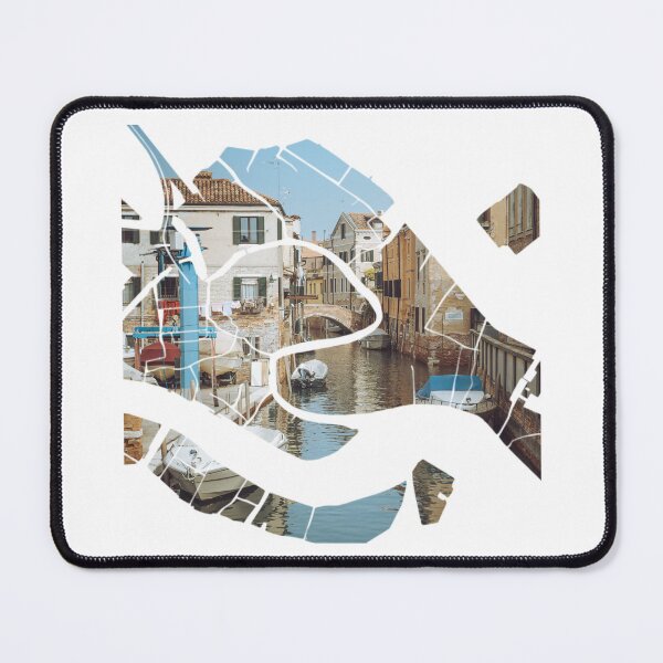Item preview, Venice Map Canal Small Bridge Boats Architecture Silhouette designed and sold by Maroan93.