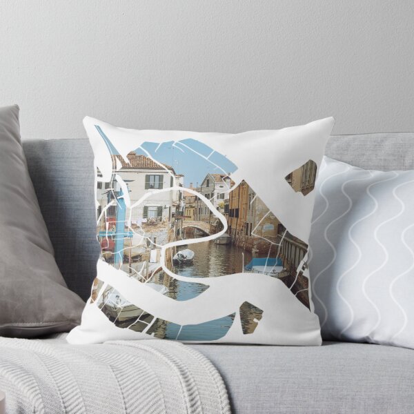 Item preview, Venice Map Canal Small Bridge Boats Architecture Silhouette designed and sold by Maroan93.
