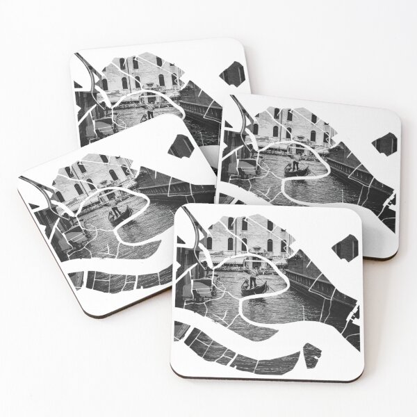 Item preview, Venice Map Gondola Canal Black and White Architecture Silhouette designed and sold by Maroan93.