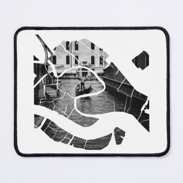 Item preview, Venice Map Gondola Canal Black and White Architecture Silhouette designed and sold by Maroan93.