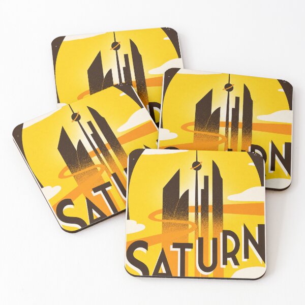 Item preview, Saturn Retro Futuristic Travel Poster designed and sold by NordenPosters.