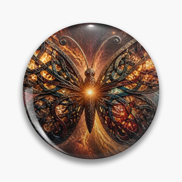 Item preview, Celestial Celtic Butterfly Wall Art | Fire Nebula Metallic Wings Digital Print | Cosmic Galaxy Poster designed and sold by EWPrints.