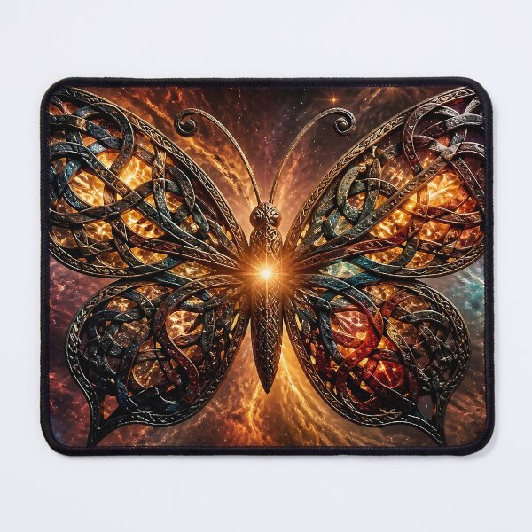 Item preview, Celestial Celtic Butterfly Wall Art | Fire Nebula Metallic Wings Digital Print | Cosmic Galaxy Poster designed and sold by EWPrints.