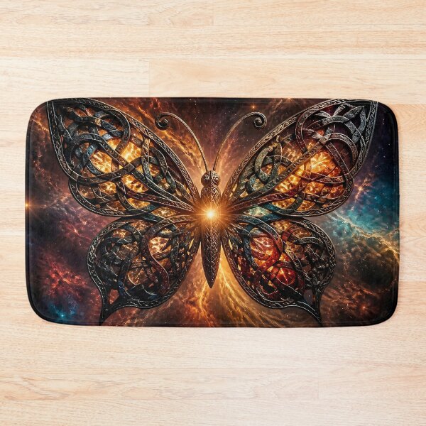 Item preview, Celestial Celtic Butterfly Wall Art | Fire Nebula Metallic Wings Digital Print | Cosmic Galaxy Poster designed and sold by EWPrints.