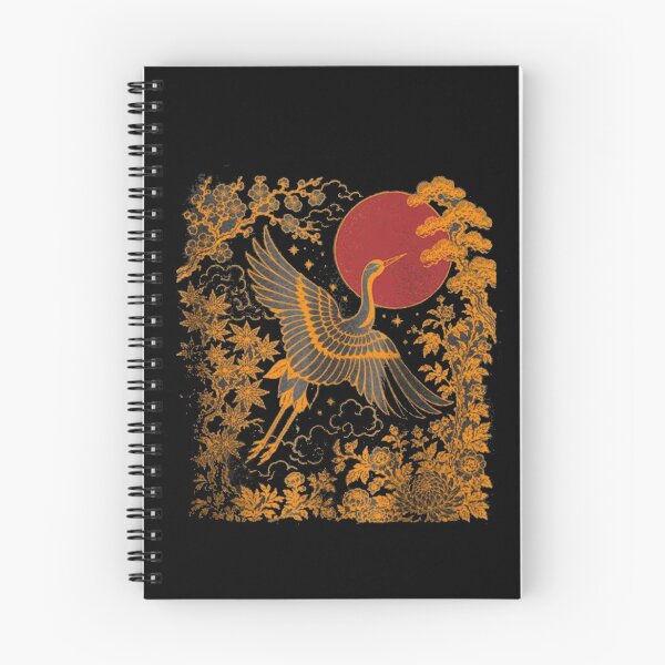 Item preview, Japanese Crane Retro Red Sun designed and sold by roartusa.