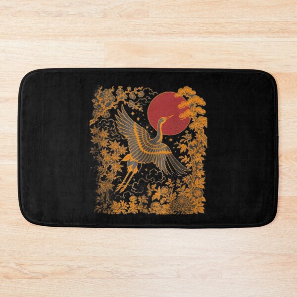 Item preview, Japanese Crane Retro Red Sun designed and sold by roartusa.