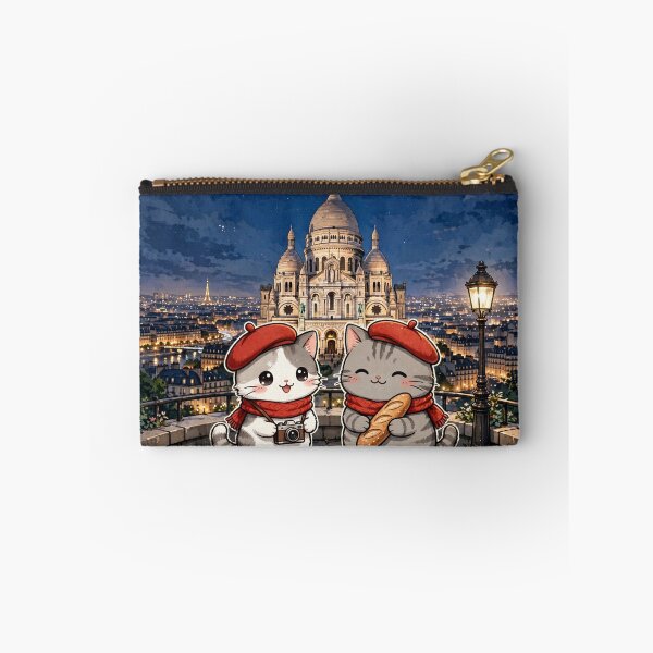 Item preview, Montmartre Night - Freda and Junior Red Berets Paris Travel Poster designed and sold by MAISON SYLVIE.