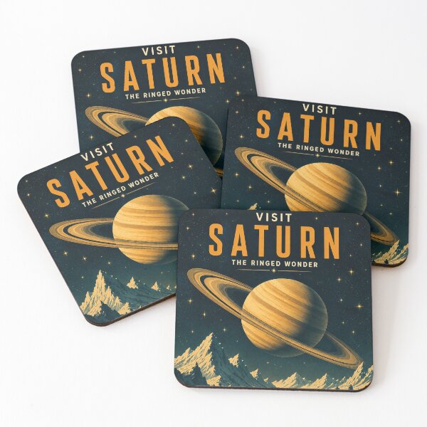 Item preview, Visit Saturn Vintage Space Poster designed and sold by NordenPosters.