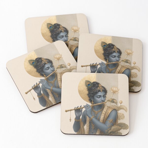 Item preview, Krishna with Golden Flute and Lotus Halo designed and sold by Common Mood.