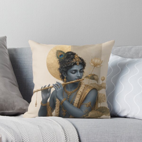 Item preview, Krishna with Golden Flute and Lotus Halo designed and sold by Common Mood.