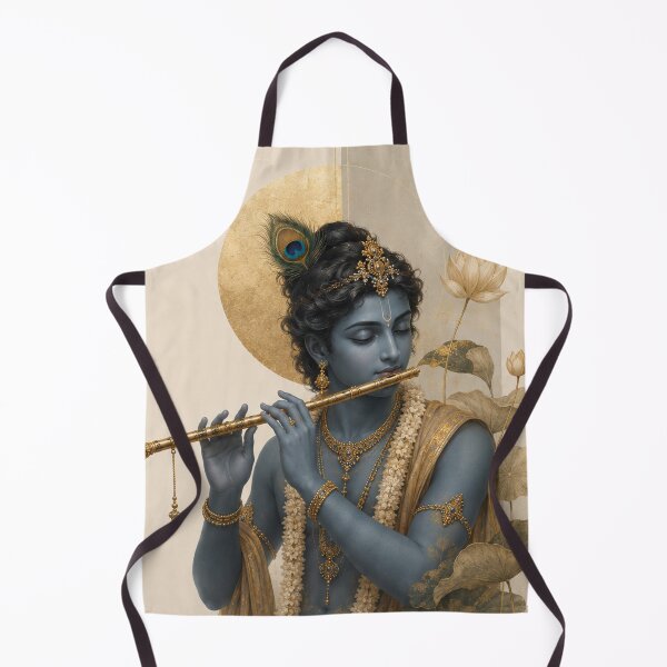 Item preview, Krishna with Golden Flute and Lotus Halo designed and sold by Common Mood.