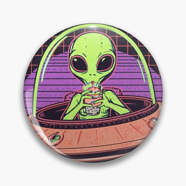 Item preview, Cute Alien in UFO Boba Tea Lover designed and sold by Tee-Pulse.