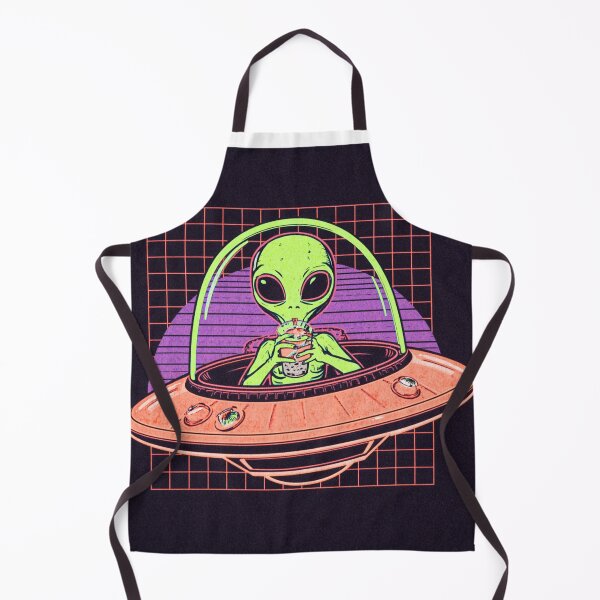 Item preview, Cute Alien in UFO Boba Tea Lover designed and sold by Tee-Pulse.