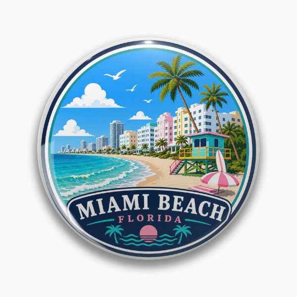 Item preview, Miami Beach, Florida - Oceanfront & Lifeguard Tower designed and sold by Myra365Art.