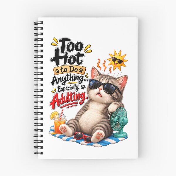 Item preview, Too Hot to Do Anything – Funny Summer Cat designed and sold by HoMya.