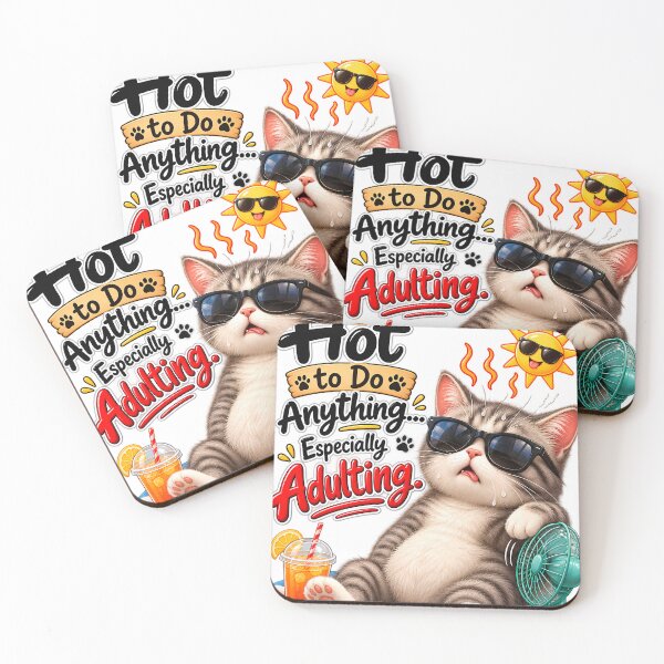 Item preview, Too Hot to Do Anything – Funny Summer Cat designed and sold by HoMya.