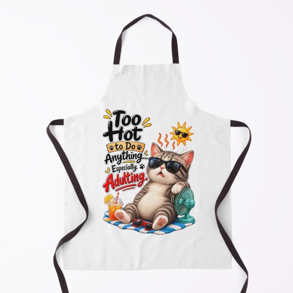 Item preview, Too Hot to Do Anything – Funny Summer Cat designed and sold by HoMya.