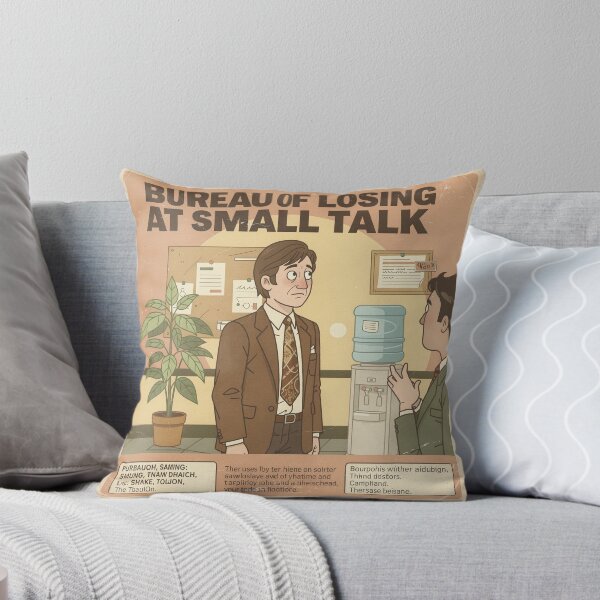 Item preview, Bureau of Losing at Small Talk Retro Poster designed and sold by PictorialWhimsy.