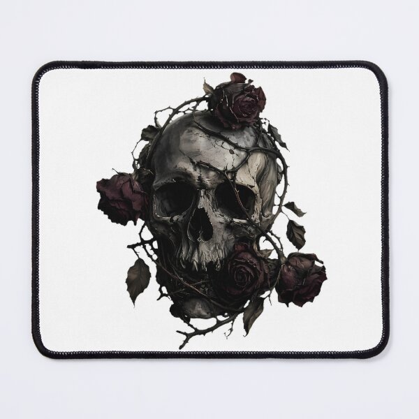 Item preview, WITHERED — Gothic Skull & Withered Roses designed and sold by Aesthicer.