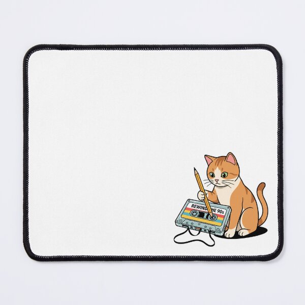 Item preview, Cute Cat Rewinding 90s Cassette Tape With Pencil designed and sold by Rare By Hero.