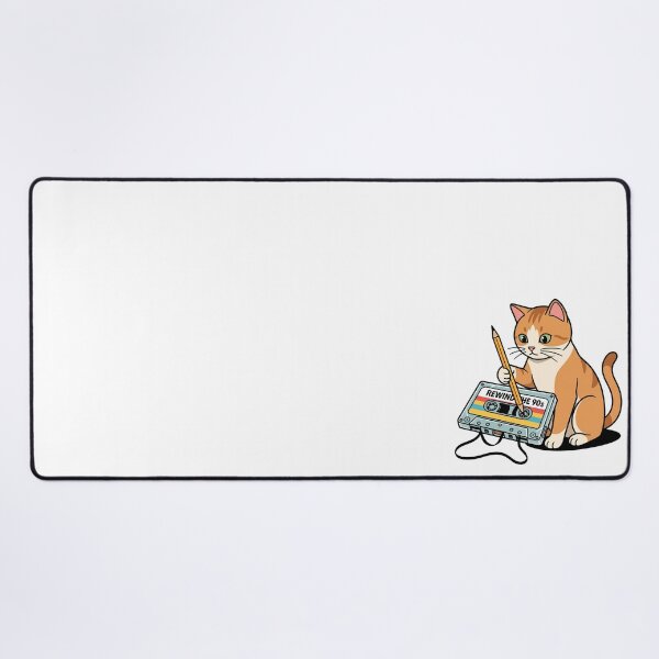 Item preview, Cute Cat Rewinding 90s Cassette Tape With Pencil designed and sold by Rare By Hero.