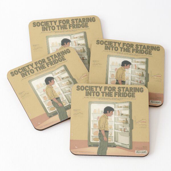 Item preview, Society for Staring Blankly Into the Fridge Retro Poster designed and sold by PictorialWhimsy.
