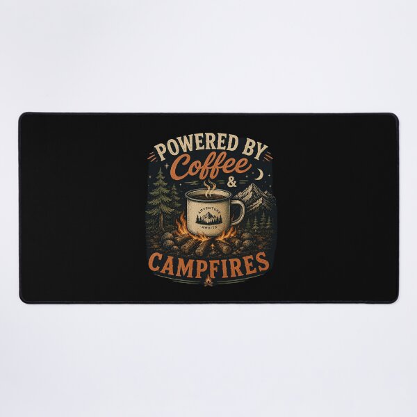 Item preview, Powered by Coffee, Campfires, and Adventure designed and sold by Side Quest Co..