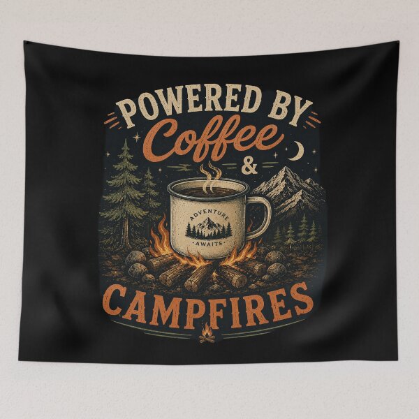 Item preview, Powered by Coffee, Campfires, and Adventure designed and sold by Side Quest Co..