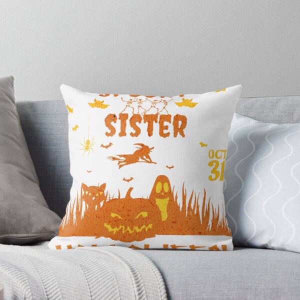Item preview, Spooky Sister Halloween – Cute Pumpkin Ghost Halloween Design designed and sold by MOCH- ART.